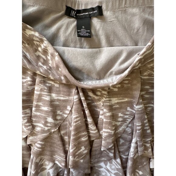 💖INC International Concepts Women's Ruffled Skirt Size S Gray & White - Picture 2 of 5
